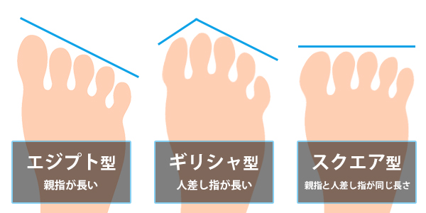 足の形は3種類